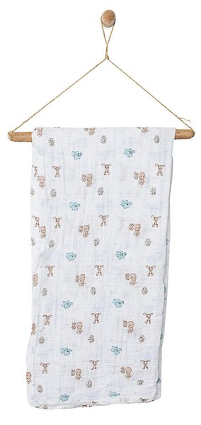 Little Dreams Girl Muslin Blanket - White