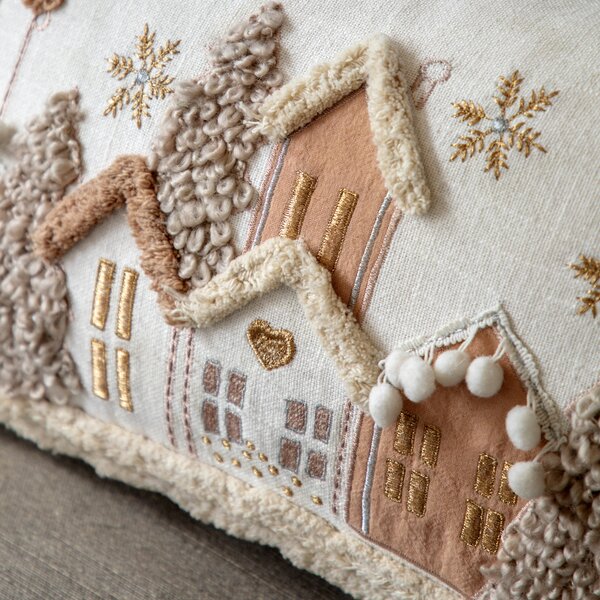 Nordic Noel Houses Rectangle Cushion