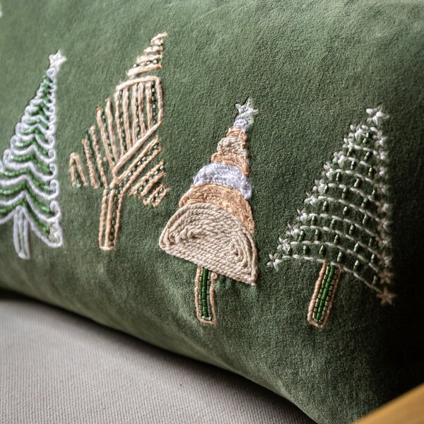 Charming Noel Tree Scene Rectangle Cushion