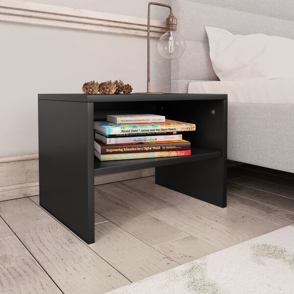 Bedside Cabinets 2 pcs Black 40x30x30 cm Engineered Wood