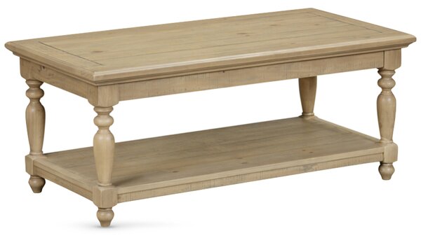 Chilton Wooden Coffee Table With Undershelf - Rustic Oak