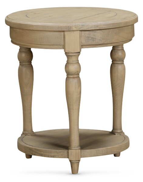 Chilton Wooden Round Side Table - Rustic Oak