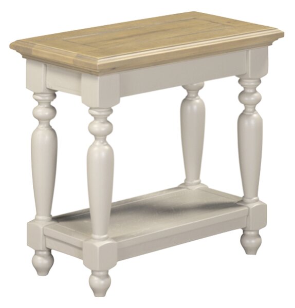 Chilton Wooden Rectangular Side Table - Grey And Natural
