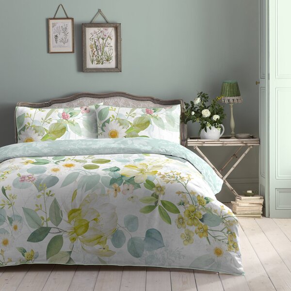 Appletree Alora Water Colour Duvet Cover Bedding Set Duck Egg