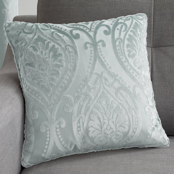 Curtina Chateau Embossed Jacquard 43cm x 43cm Filled Cushion Duck Egg