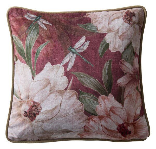 Appletree Fiorella Velvet 43cm x 43cm Filled Cushion Wine