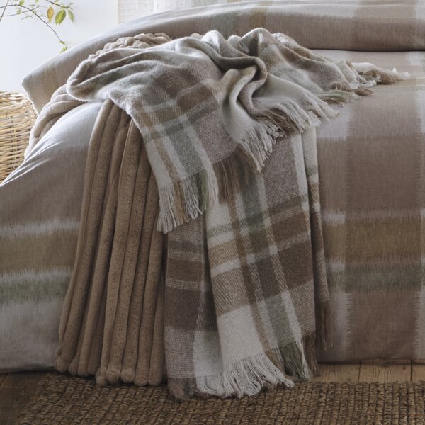 Appletree Verbier Faux Mohair 130cm x 180cm Bedspread Natural