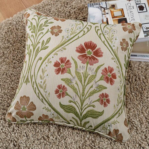 Curtina Estelle Woven 43cm x 43cm Filled Cushion Natural