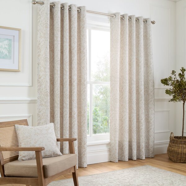 Curtina Marple Thermal Ready Made Eyelet Curtains Natural