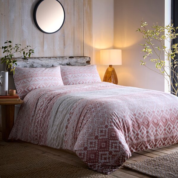 Appletree Bergen Brushed Duvet Cover Bedding Set Terracotta