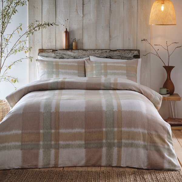 Appletree Verbier Brushed Cotton Duvet Cover Bedding Set Natural