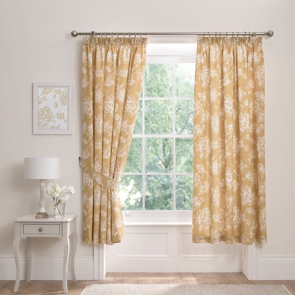 Dreams & Drapes Mishka Lined 66 x 72 Ready Made Curtains Gold