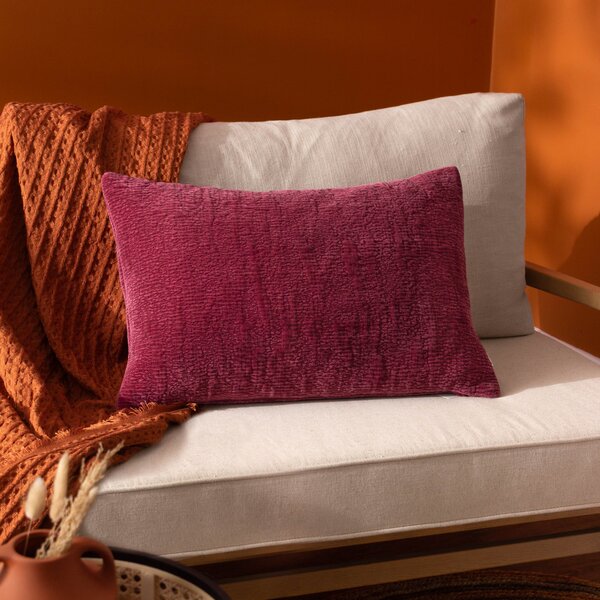 Yard Osaka Chenille 40cm x 60cm Filled Boudoir Burnt Red