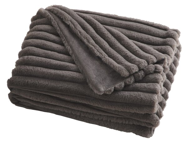 Appletree Morritz Faux Fur 130cm x 180cm Bedspread Charcoal