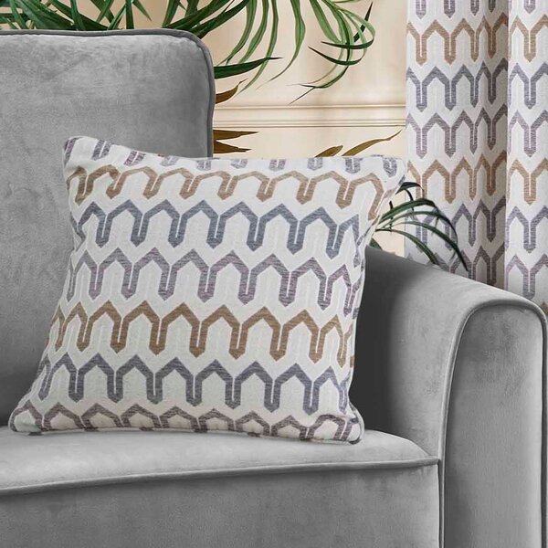 Curtina Arcadia Woven Jacquard 43cm x 43cm Filled Cushion Natural