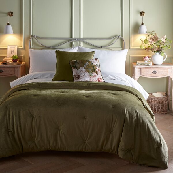 Appletree Austell Soft Touch 150cm x 220cm Bedspread Olive