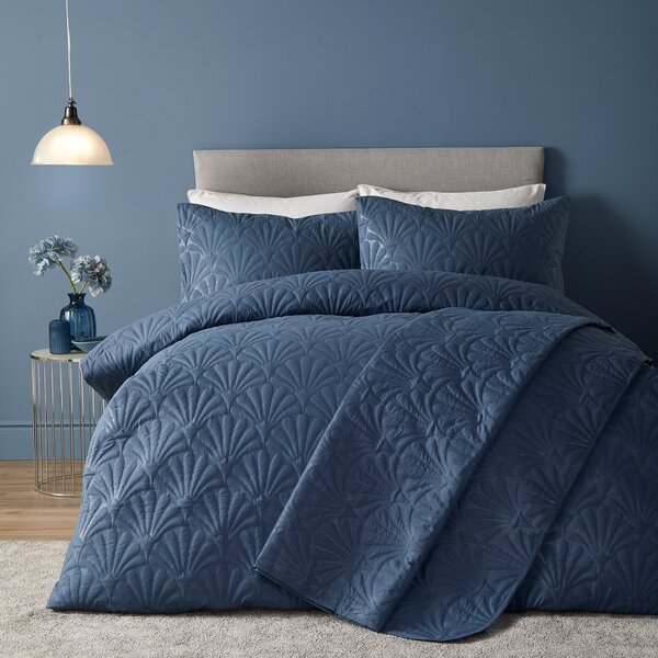 Serene Cavali Super Soft Duvet Cover Bedding Set Dark Blue or Denim Blue