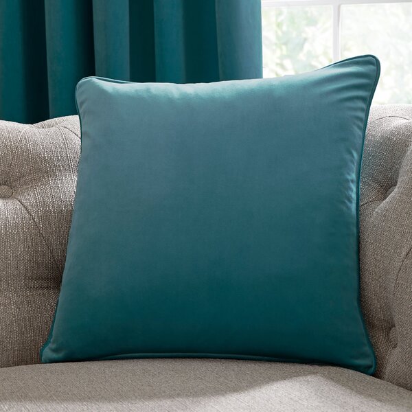 Laurence Llewelyn-Bowen Montrose Velvet 43cm x 43cm Filled Cushion Teal