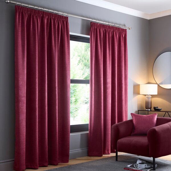 Fusion Galaxy Dimout Ready Made Curtains Wine