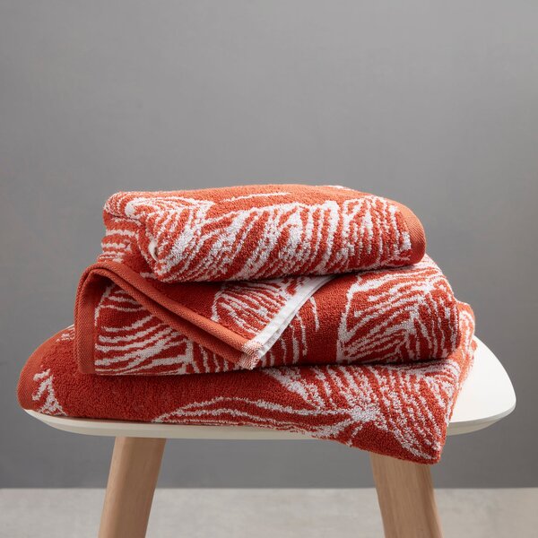 Fusion Matteo Jacquard Towel Terracotta