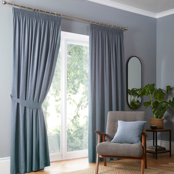 Fusion Dijon Ready Made Curtains Blue