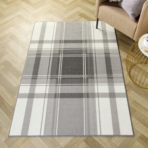 Fusion Balmoral Check 120cm x 180cm Washable Rug Slate