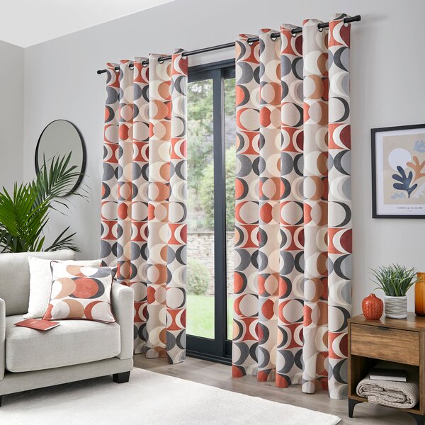 Fusion Sander Ready Made Eyelet Curtains Spice