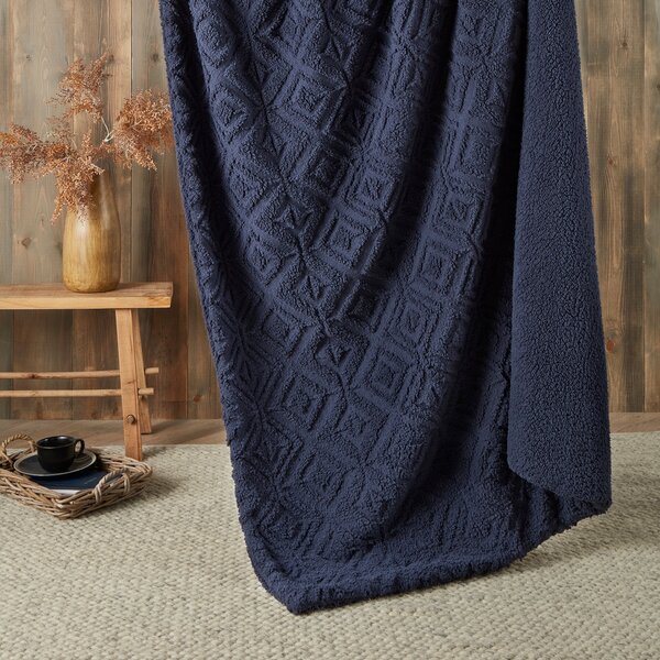 Fusion Romo Fleece and Sherpa 130cm x 180cm Throw Navy