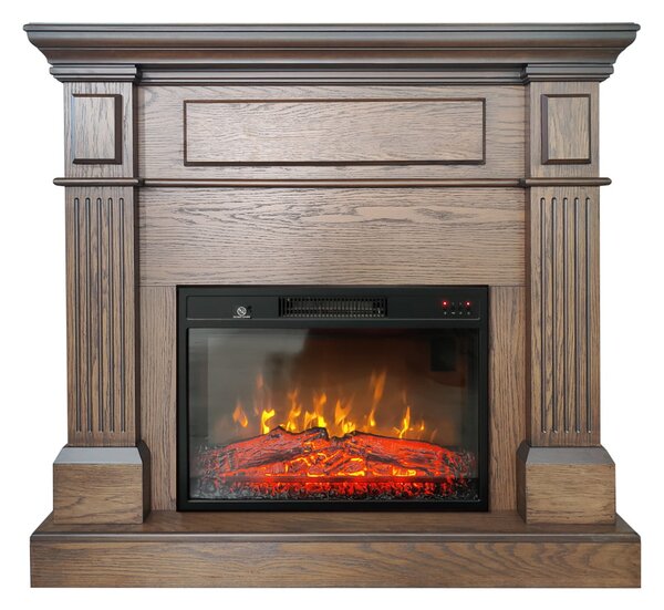 Electric Fireplace ElectricSun TUX Antik Oak Free Standing Electric Fires, with Sound Effect, L110xH102cm