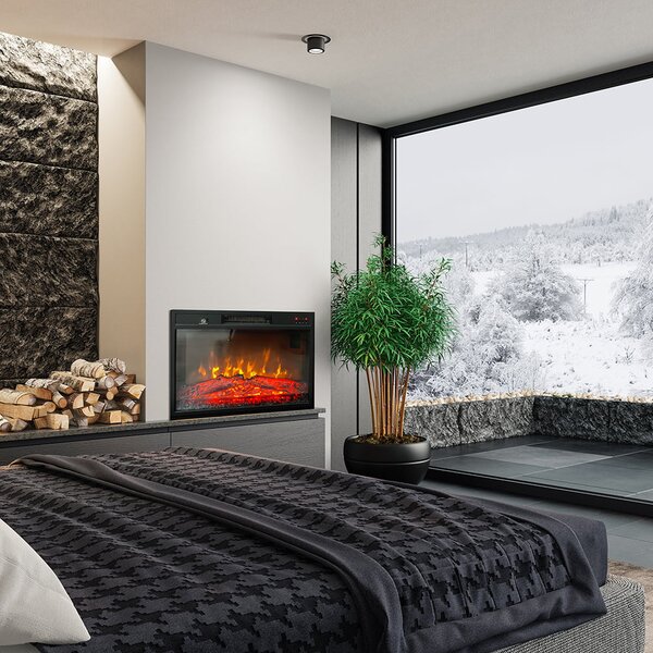 ElectricSun Electric Fireplace Insert 23 inch, Electric Log Burner, with Sound Effect, 3 Colour, with APP, W59xH44cm