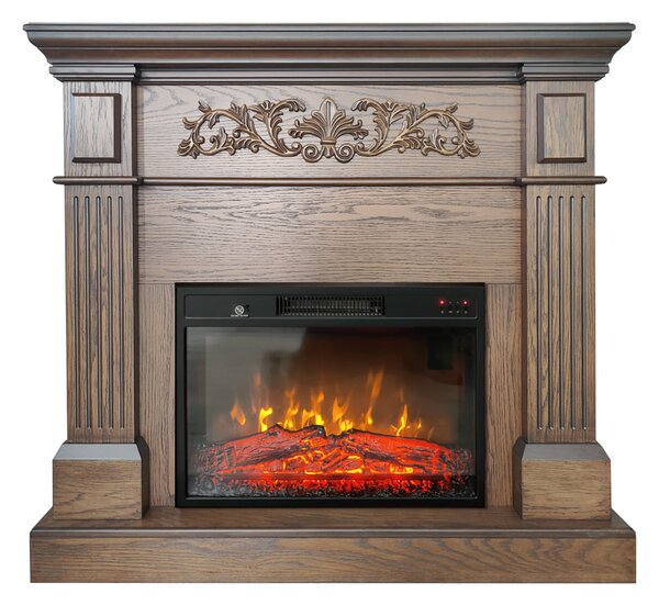 Electric Fireplace ElectricSun TUX Antik Oak Free Standing Electric Fires, with Sound Effect, L110xH102cm