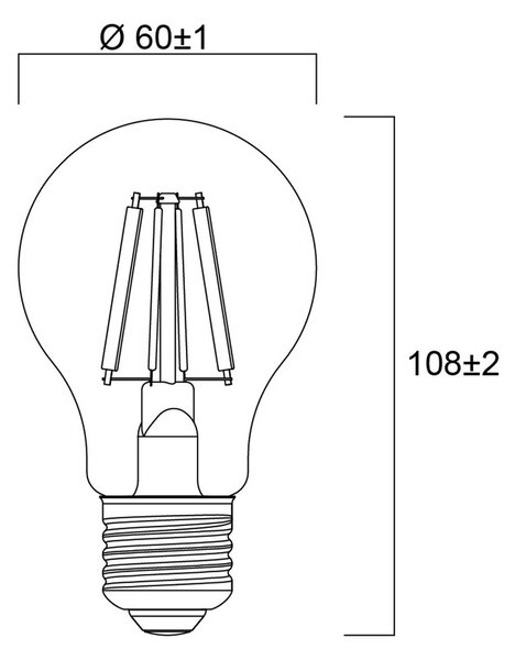 Sylvania E27 filament LED bulb 2.3W 2,700K 485lm