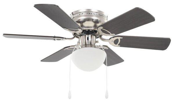 Ornate Ceiling Fan with Light 82 cm Dark Brown