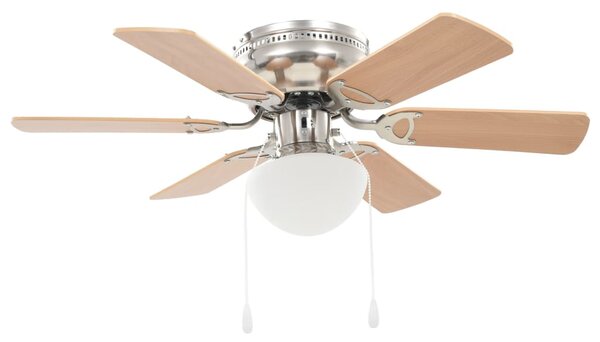 Ornate Ceiling Fan with Light 82 cm Light Brown