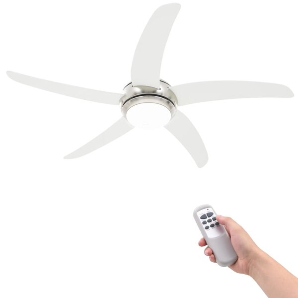 Ornate Ceiling Fan with Light 128 cm White