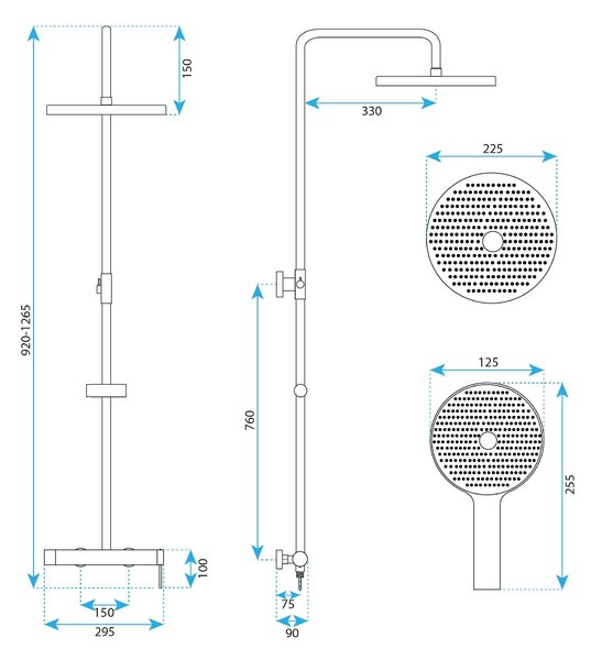 Shower set Rea Rivo Brush Nickel