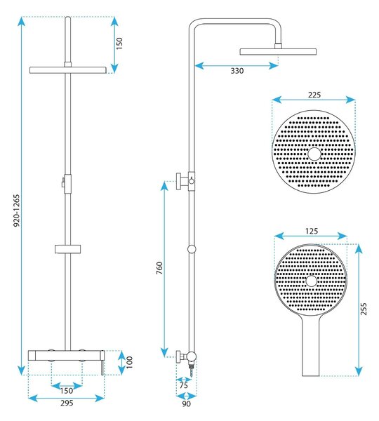 Shower set Rea Rivo Black