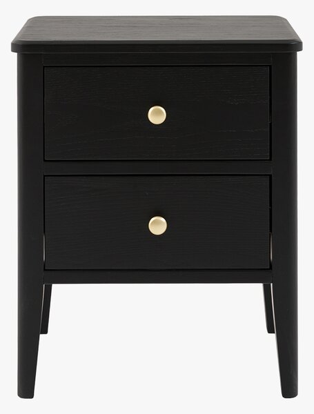 Ardena 2 Drawer Bedside Table in Black