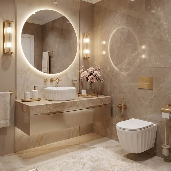 Set: Wall-hung toilet bowl + Countertop washbasin Rea Duo White