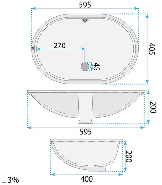 Inset washbasin Rea Niva