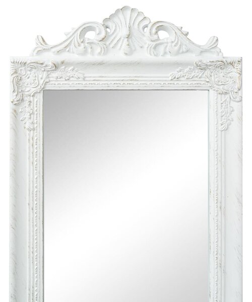 Free-Standing Mirror Baroque Style 160x40 cm White