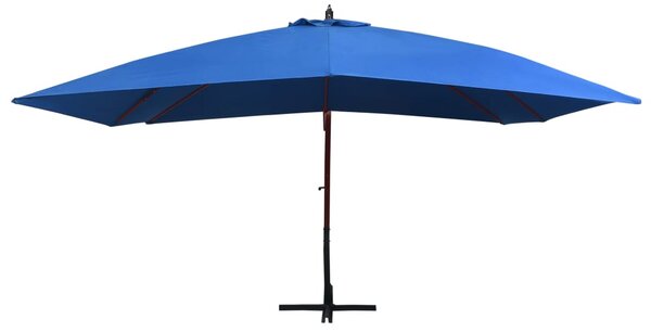 Hanging Garden Parasol with Wooden Pole 400x300 cm Blue