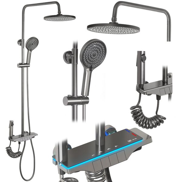 Shower set REA Savio Led Titanium