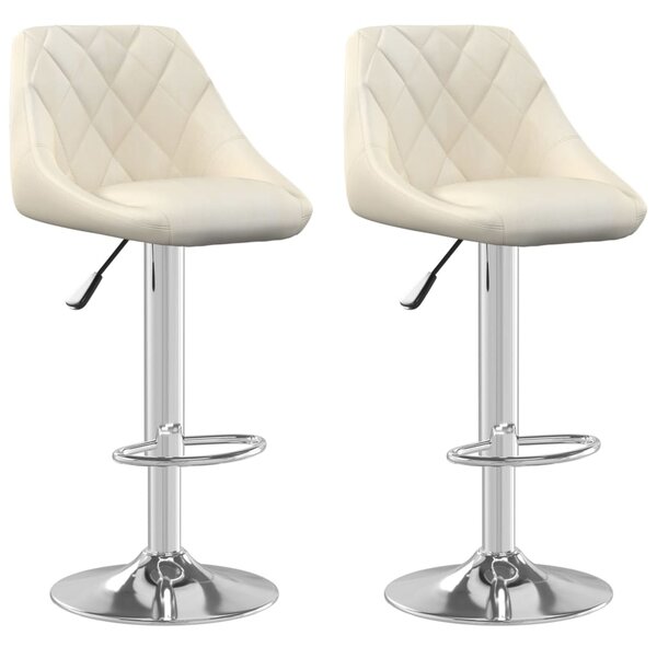 Bar Stool 2 pcs Cream Velvet