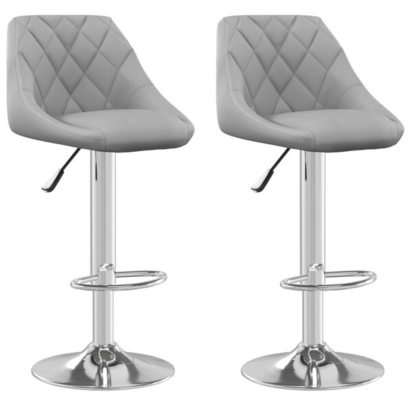 Bar Stool 2 pcs Light Grey Velvet