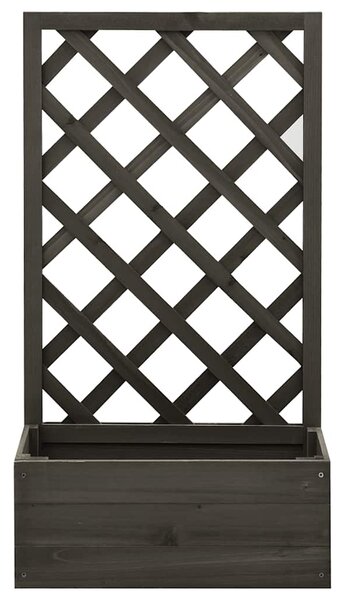 Garden Trellis Planter Grey 50x25x90 cm Solid Firwood