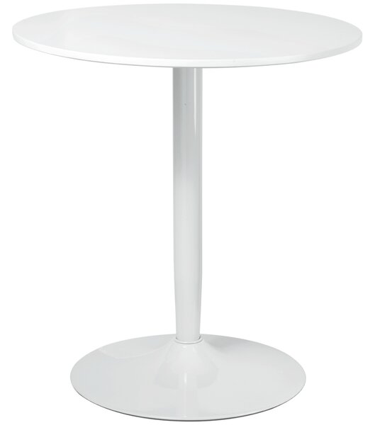 HOMCOM Round Dining Table, Modern Dining Room Table with Steel Base, Non-slip Foot Pad, Space Saving Small Dining Table, White Aosom UK