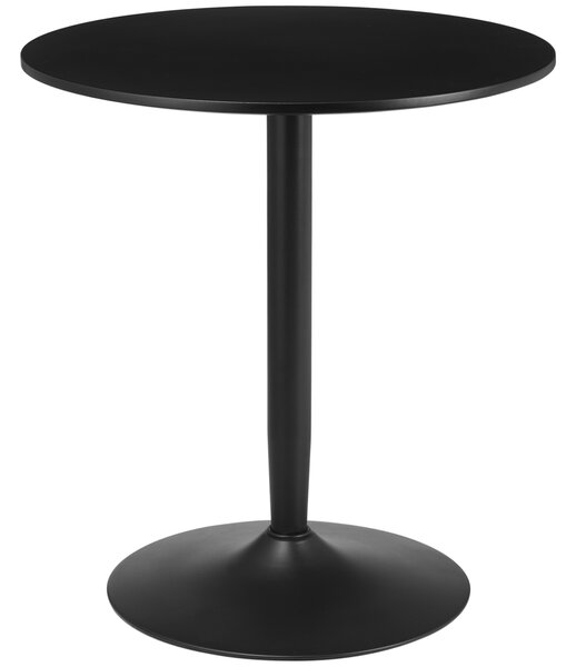 HOMCOM Small Round Dining Table, with Steel Base, Non-slip Foot Pad, Compact Size for Kitchen, Dining Room, Black Aosom UK