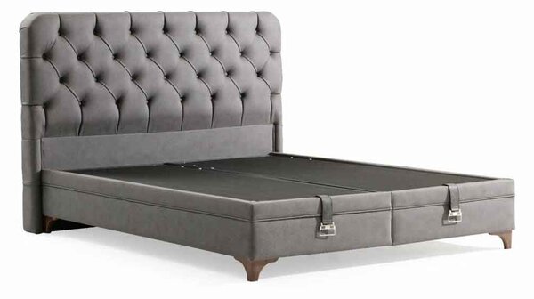 Kormis Fabric Ottoman Storage Small Double Bed in Grey
