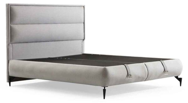 Iveron Fabric Ottoman Storage Small Double Bed in Grey
